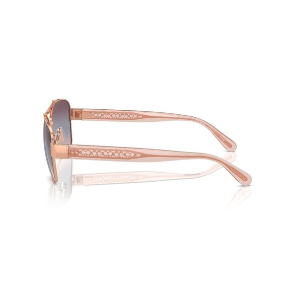 New COACH CR617 Pink Aviator HC7161 9331/0J Sunglasses Women - Picture 3 of 6